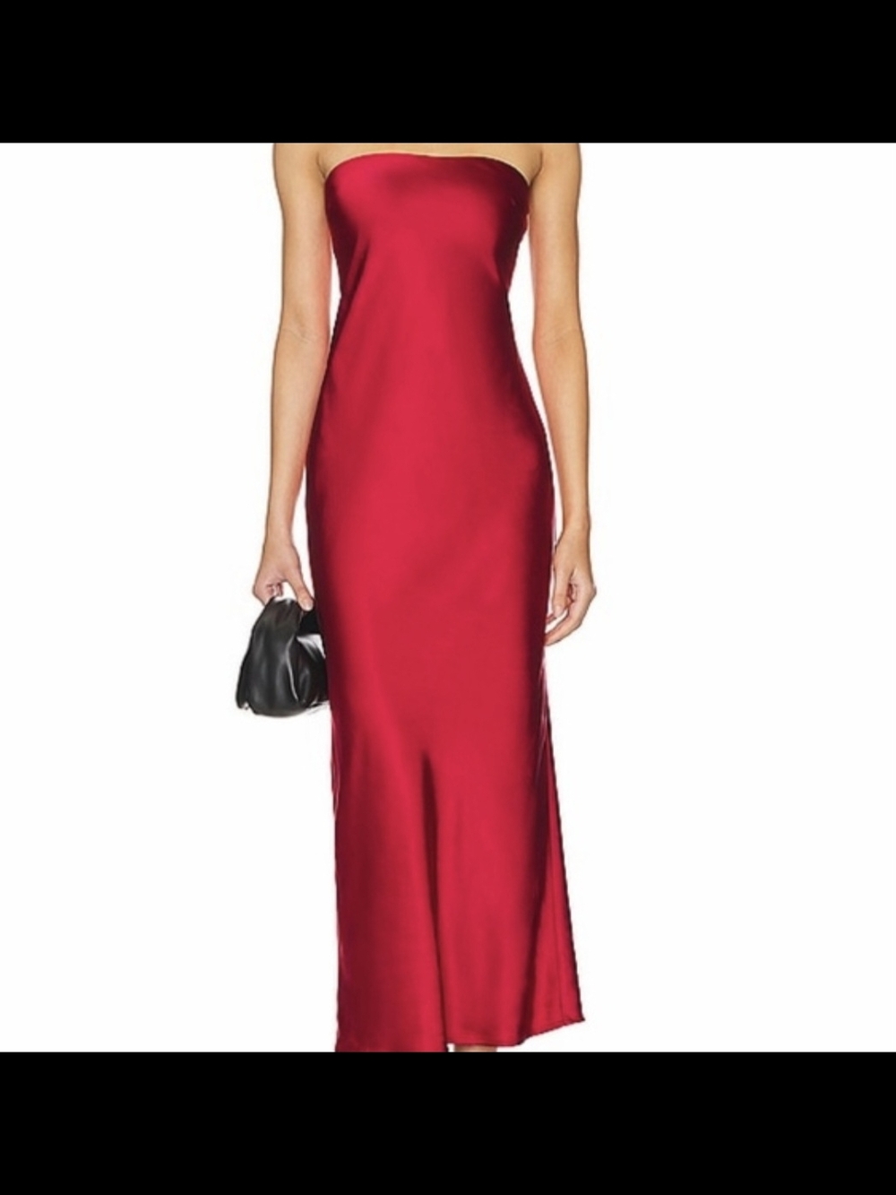 NWT Strapless Red Satin Maxi Dress From Revolve SIZE small